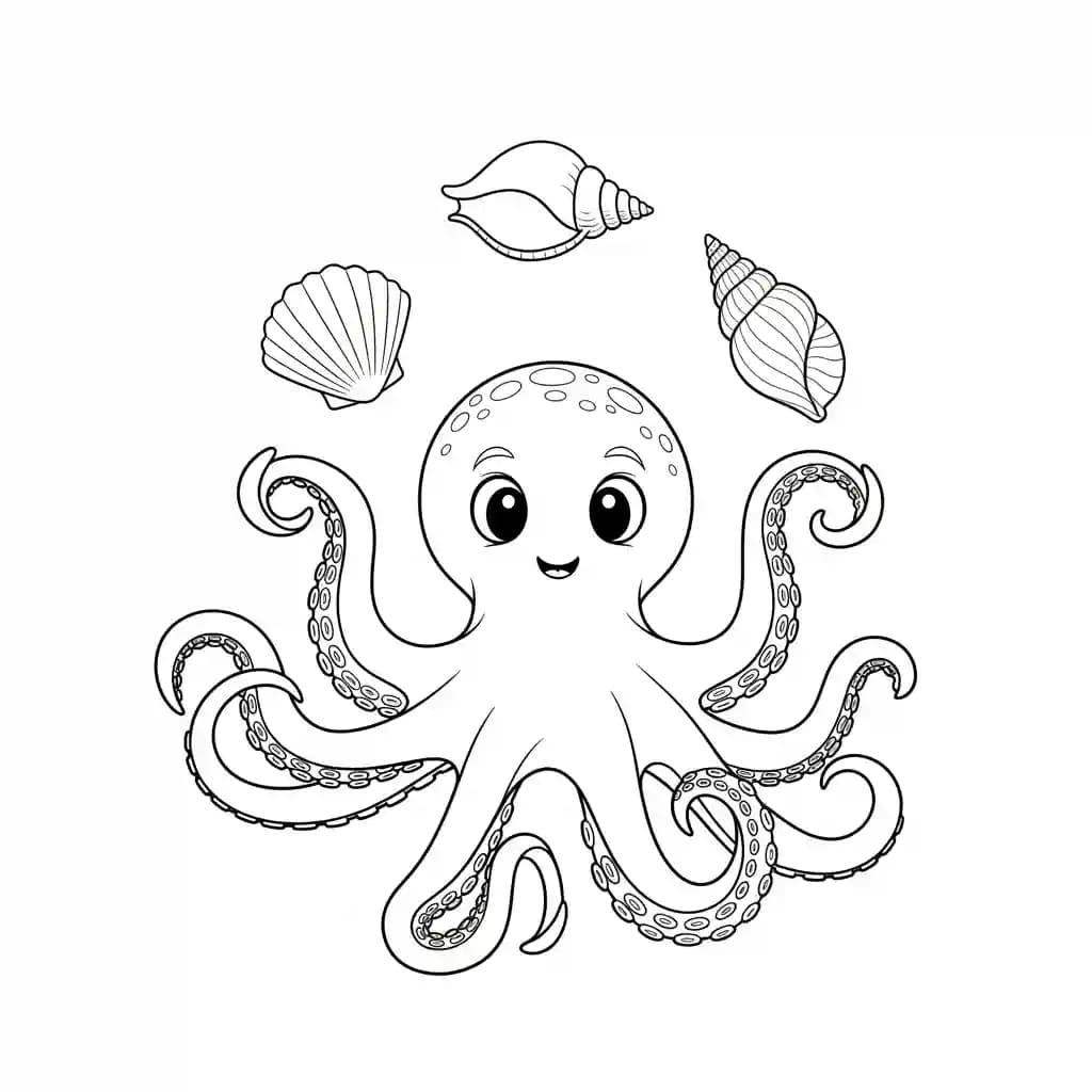 desenho de Polvo para imprimir e colorir