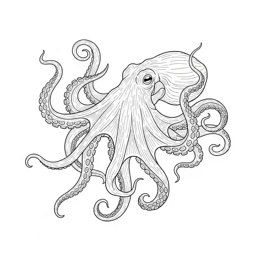 desenho de Polvo para imprimir e colorir