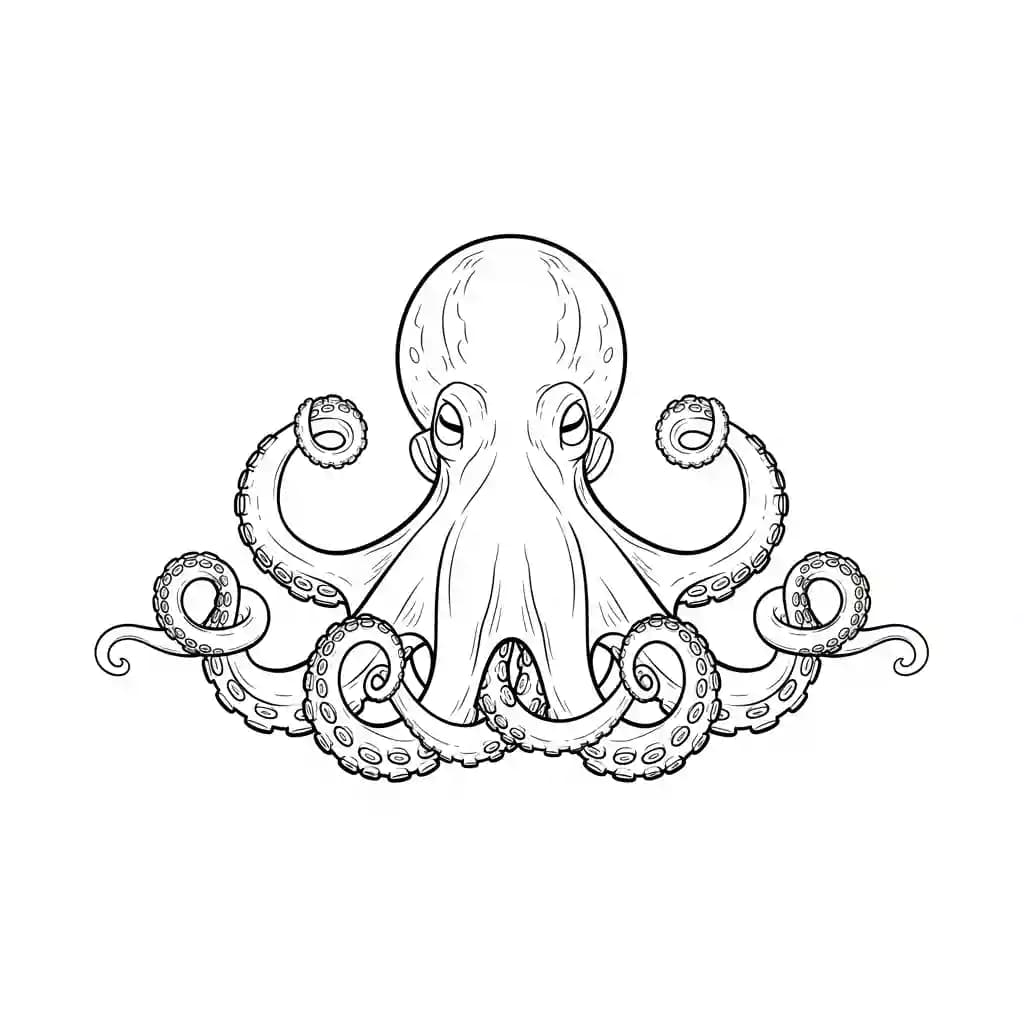 desenho de Polvo para imprimir e colorir