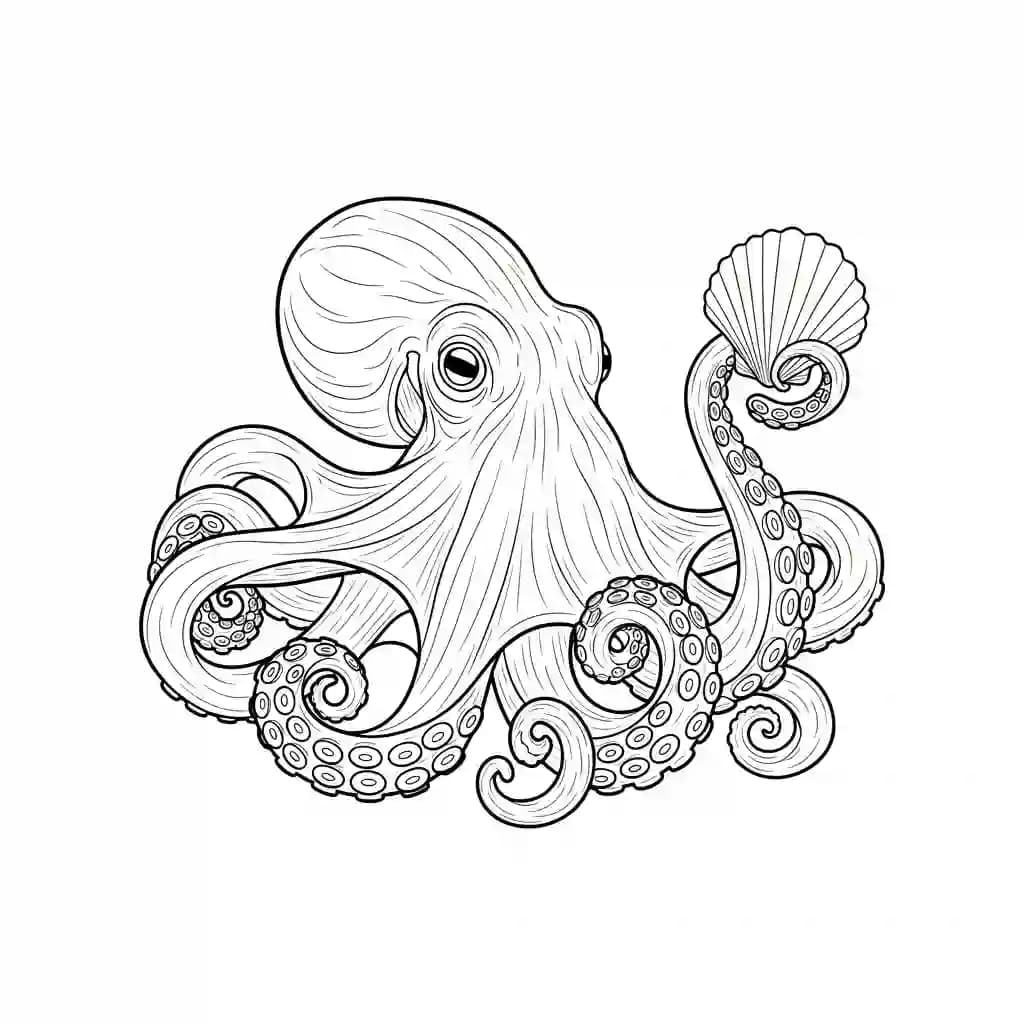desenho de Polvo para imprimir e colorir