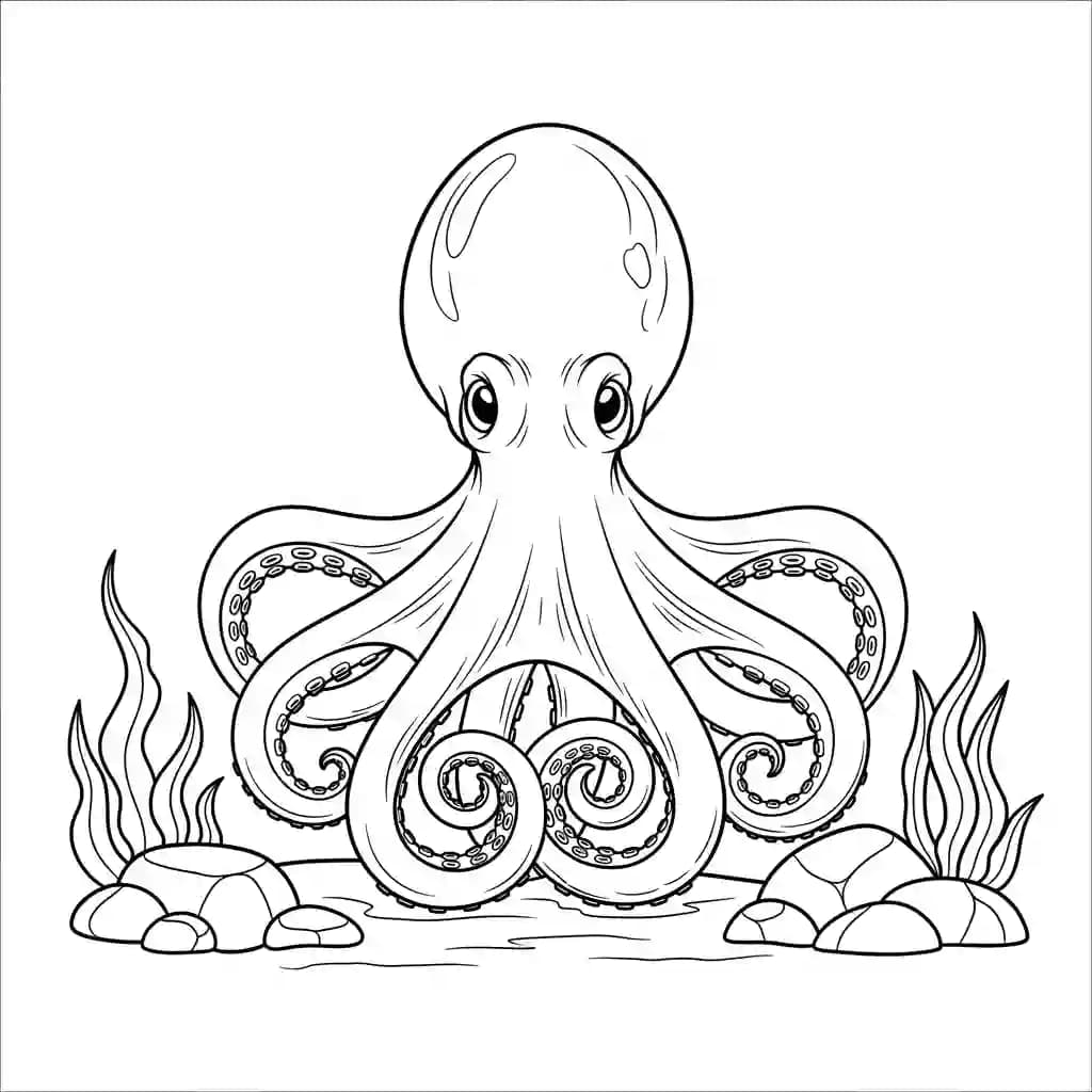 desenho de Polvo para imprimir e colorir