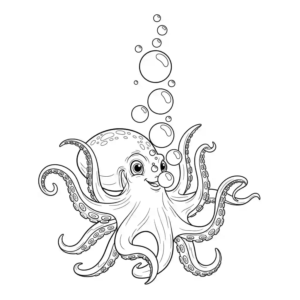 desenho de Polvo para imprimir e colorir