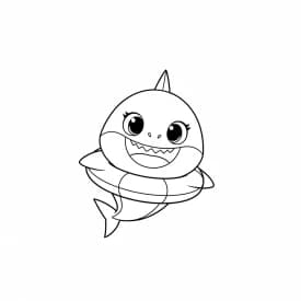 Desenho do Baby Shark para Colorir e Imprimir