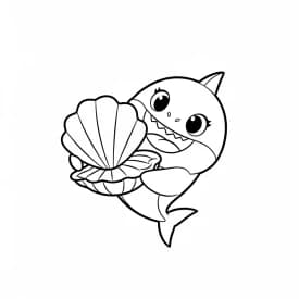 Desenho do Baby Shark para Colorir e Imprimir