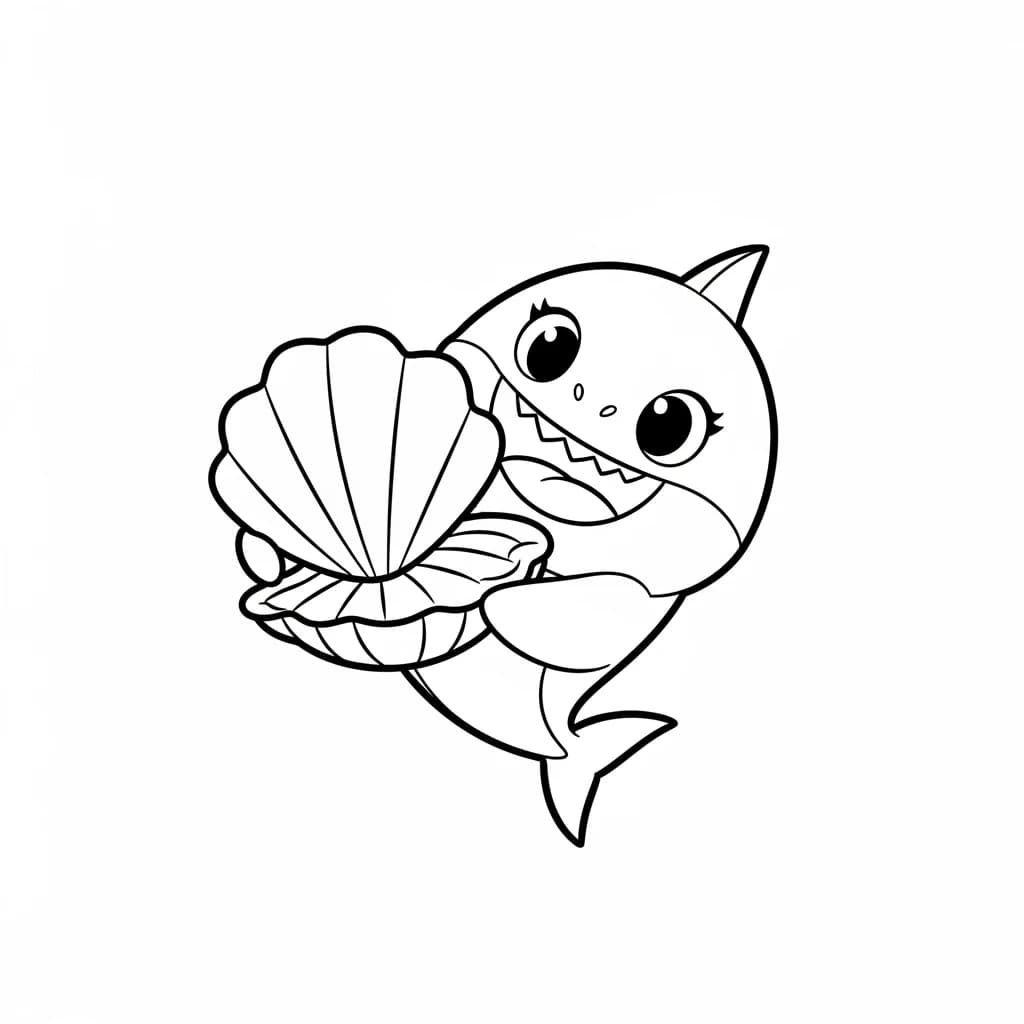 Desenho do Baby Shark para Colorir e Imprimir