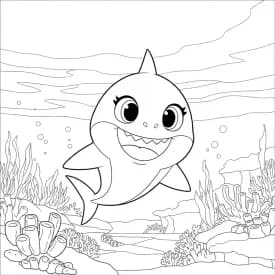 Desenho do Baby Shark para Colorir e Imprimir