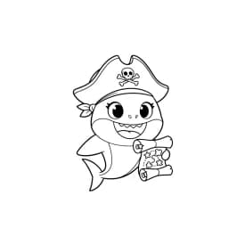 Desenho do Baby Shark para Colorir e Imprimir