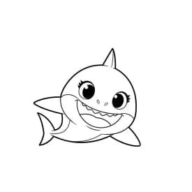 Desenho do Baby Shark para Colorir e Imprimir