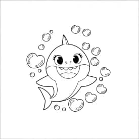 Desenho do Baby Shark para Colorir e Imprimir