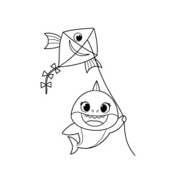 Desenho do Baby Shark para Colorir e Imprimir