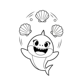 Desenho do Baby Shark para Colorir e Imprimir