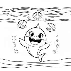 Desenho do Baby Shark para Colorir e Imprimir