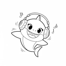 Desenho do Baby Shark para Colorir e Imprimir
