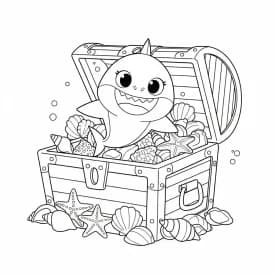 Desenho do Baby Shark para Colorir e Imprimir