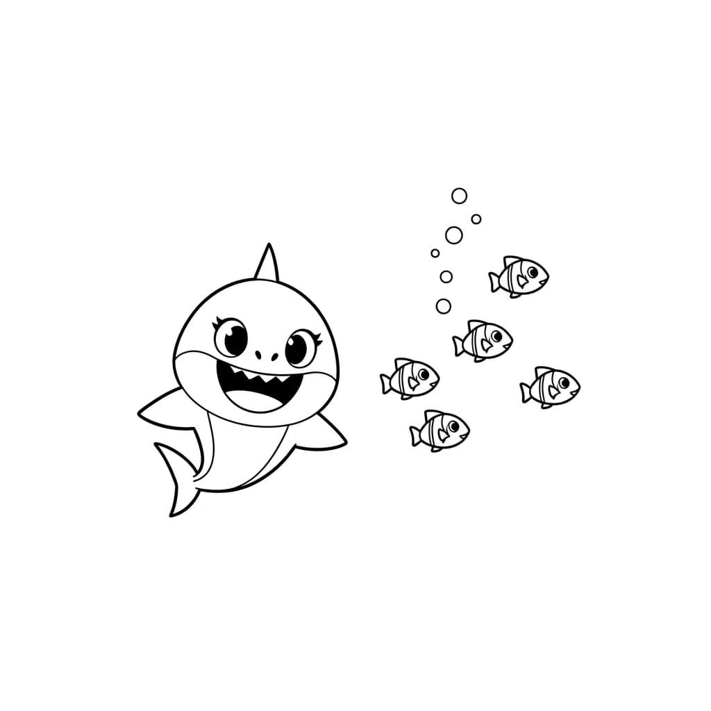 Desenho do Baby Shark para Colorir e Imprimir