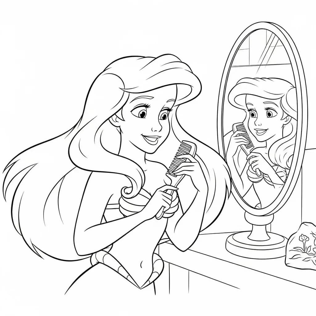 Desenhos da Ariel para Imprimir e Colorir