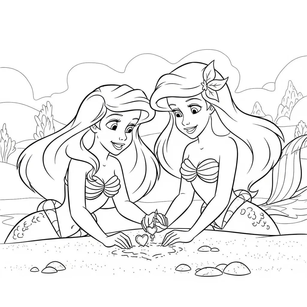 Desenhos da Ariel para Imprimir e Colorir