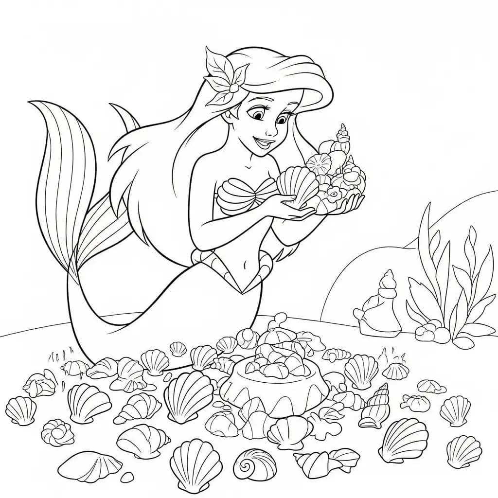 Desenhos da Ariel para Imprimir e Colorir