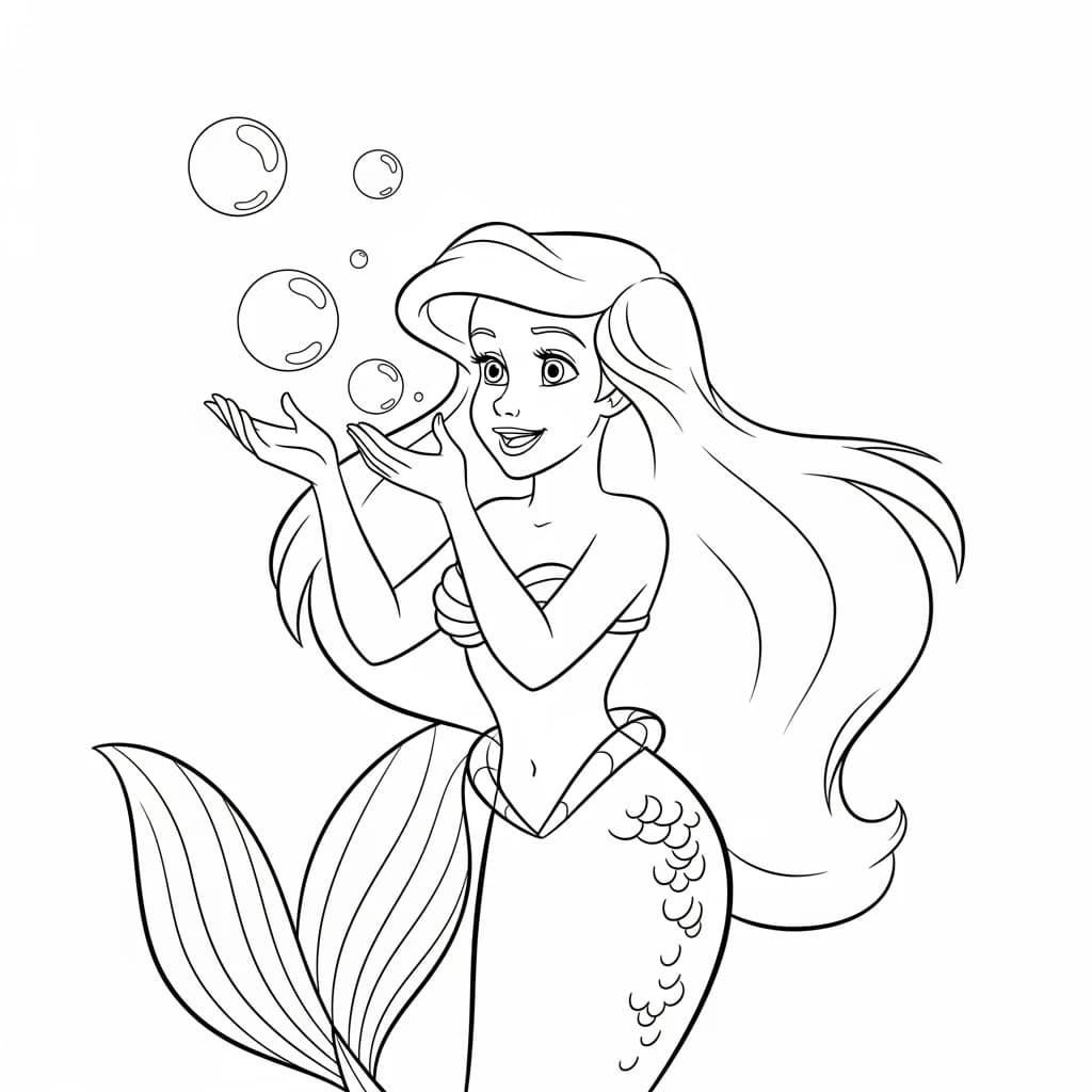 Desenhos da Ariel para Imprimir e Colorir