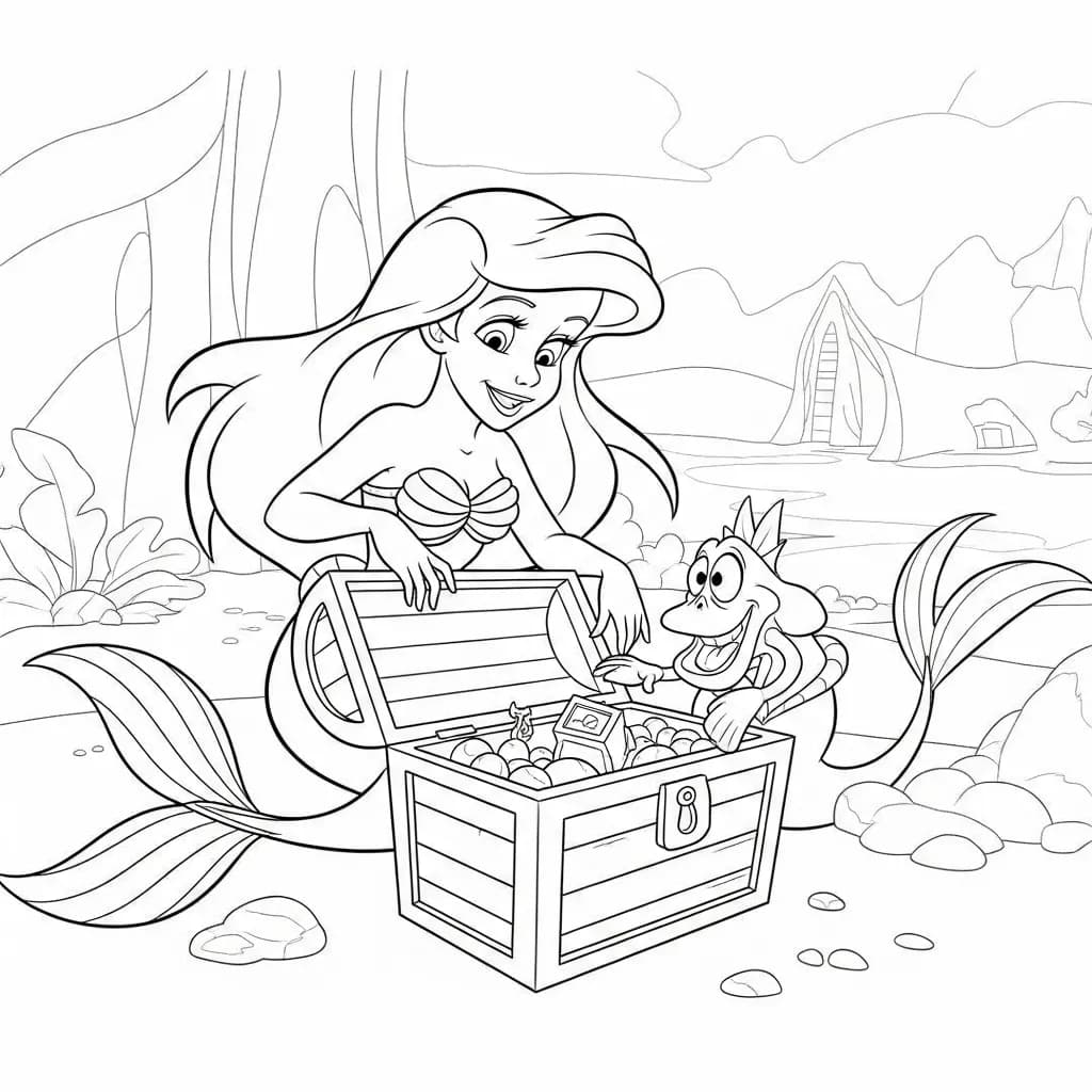 Desenhos da Ariel para Imprimir e Colorir
