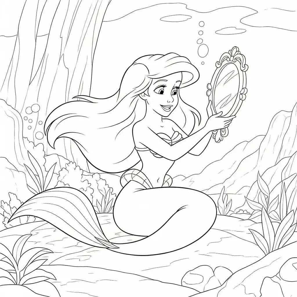 Desenhos da Ariel para Imprimir e Colorir