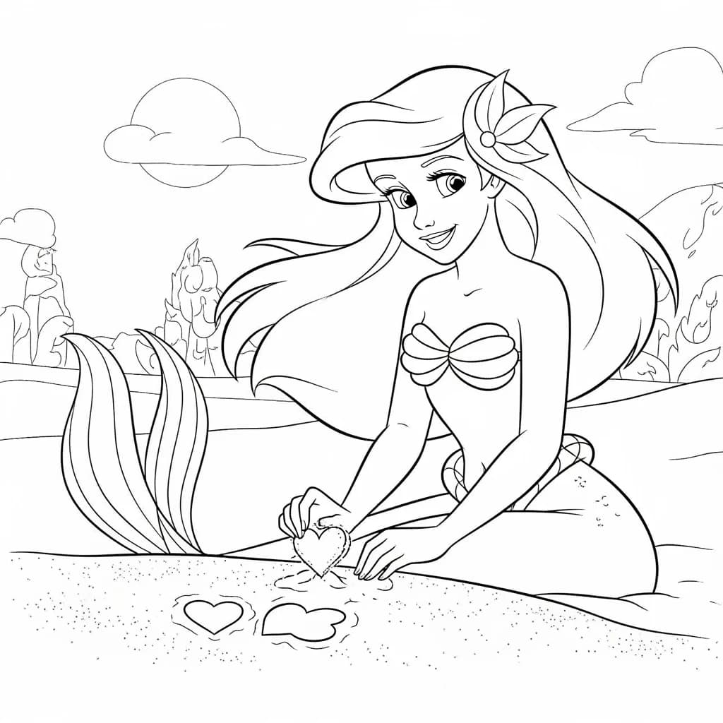 Desenhos da Ariel para Imprimir e Colorir