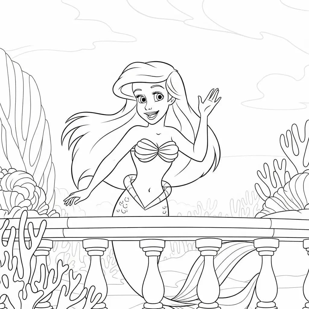 Desenhos da Ariel para Imprimir e Colorir