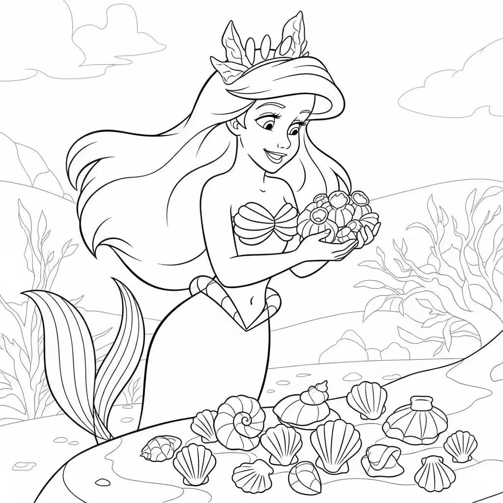 Desenhos da Ariel para Imprimir e Colorir