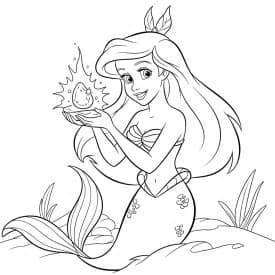 Desenhos da Ariel para Imprimir e Colorir