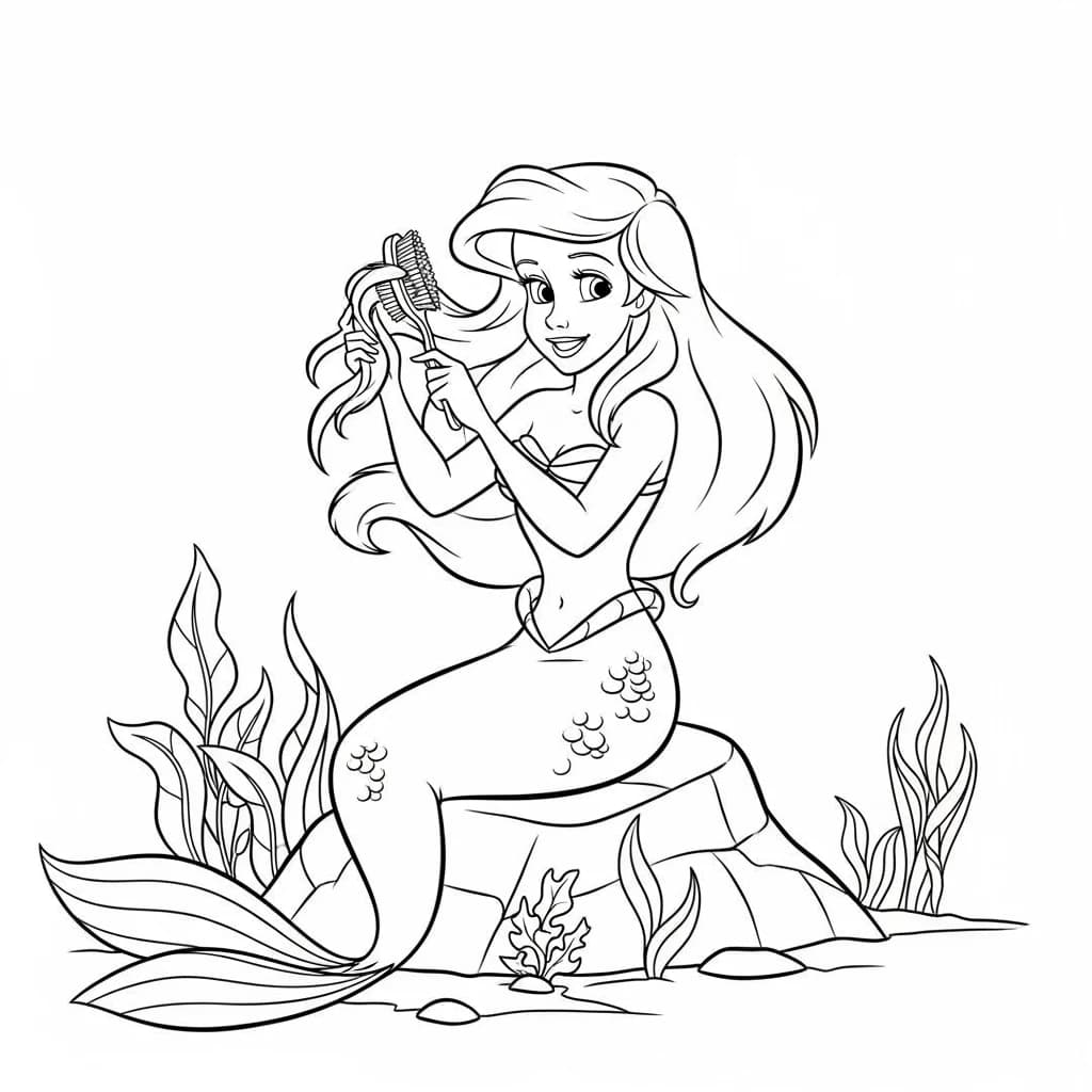 Desenhos da Ariel para Imprimir e Colorir