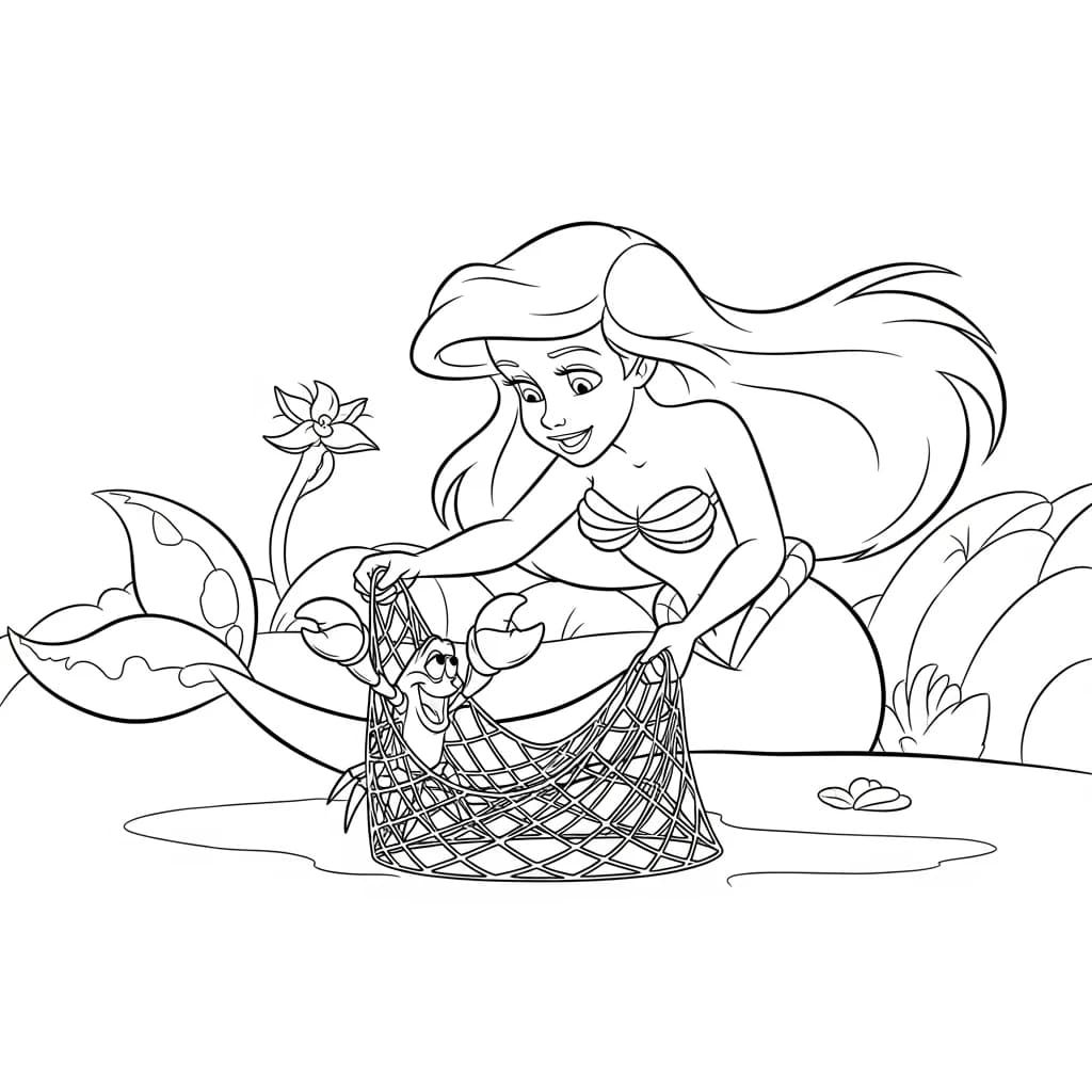 Desenhos da Ariel para Imprimir e Colorir