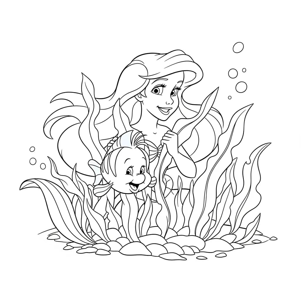 Desenhos da Ariel para Imprimir e Colorir