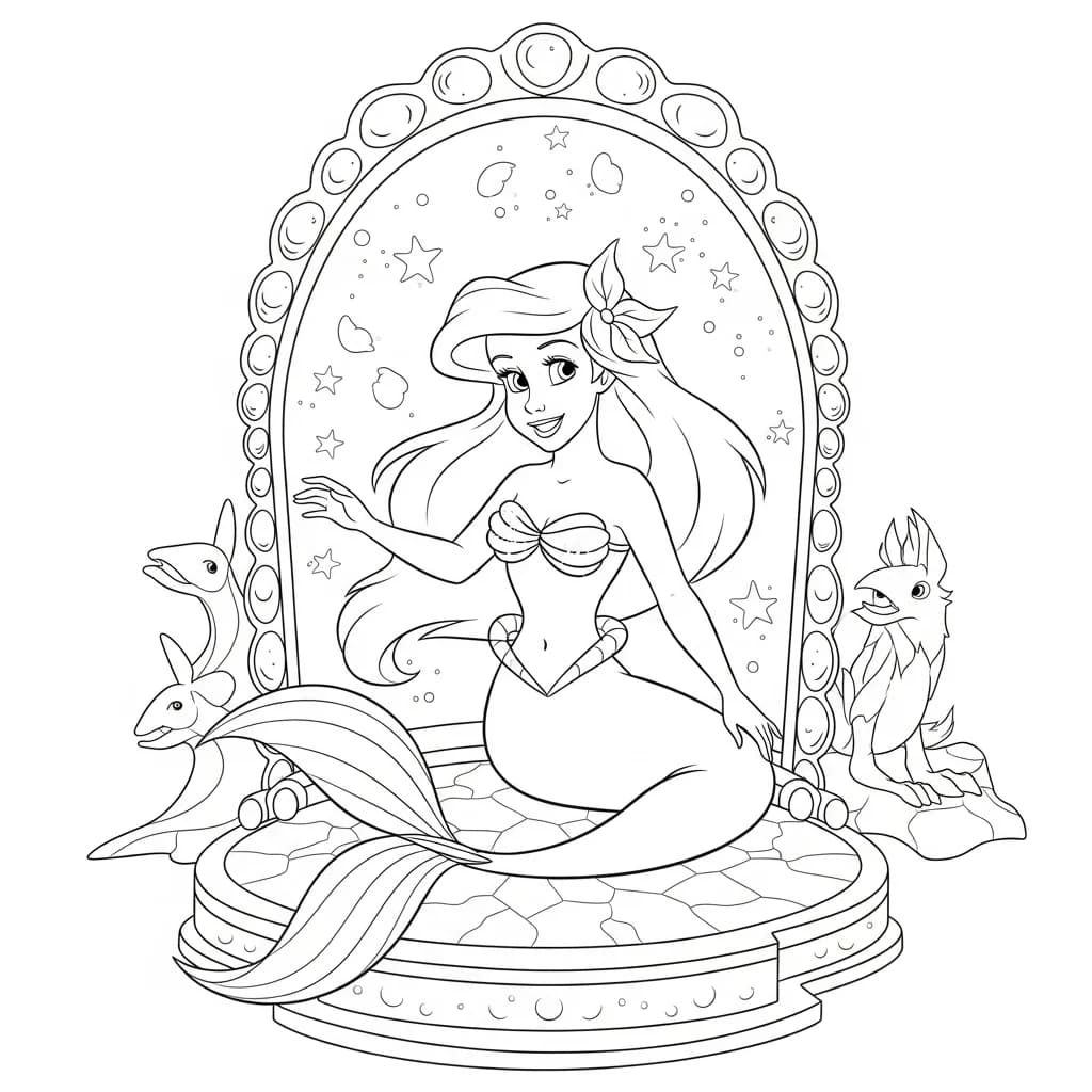 Desenhos da Ariel para Imprimir e Colorir
