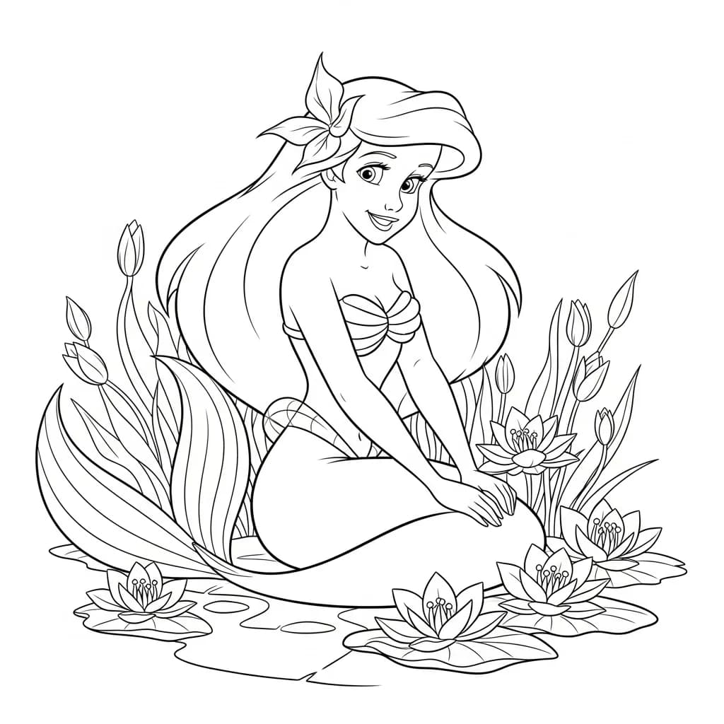 Desenhos da Ariel para Imprimir e Colorir