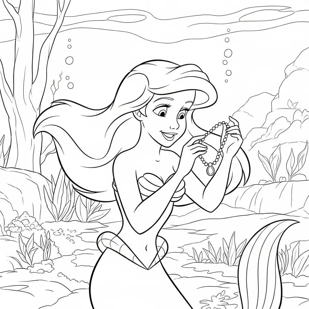 Desenhos da Ariel para Imprimir e Colorir