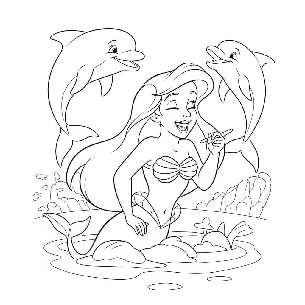 Desenhos da Ariel para Imprimir e Colorir