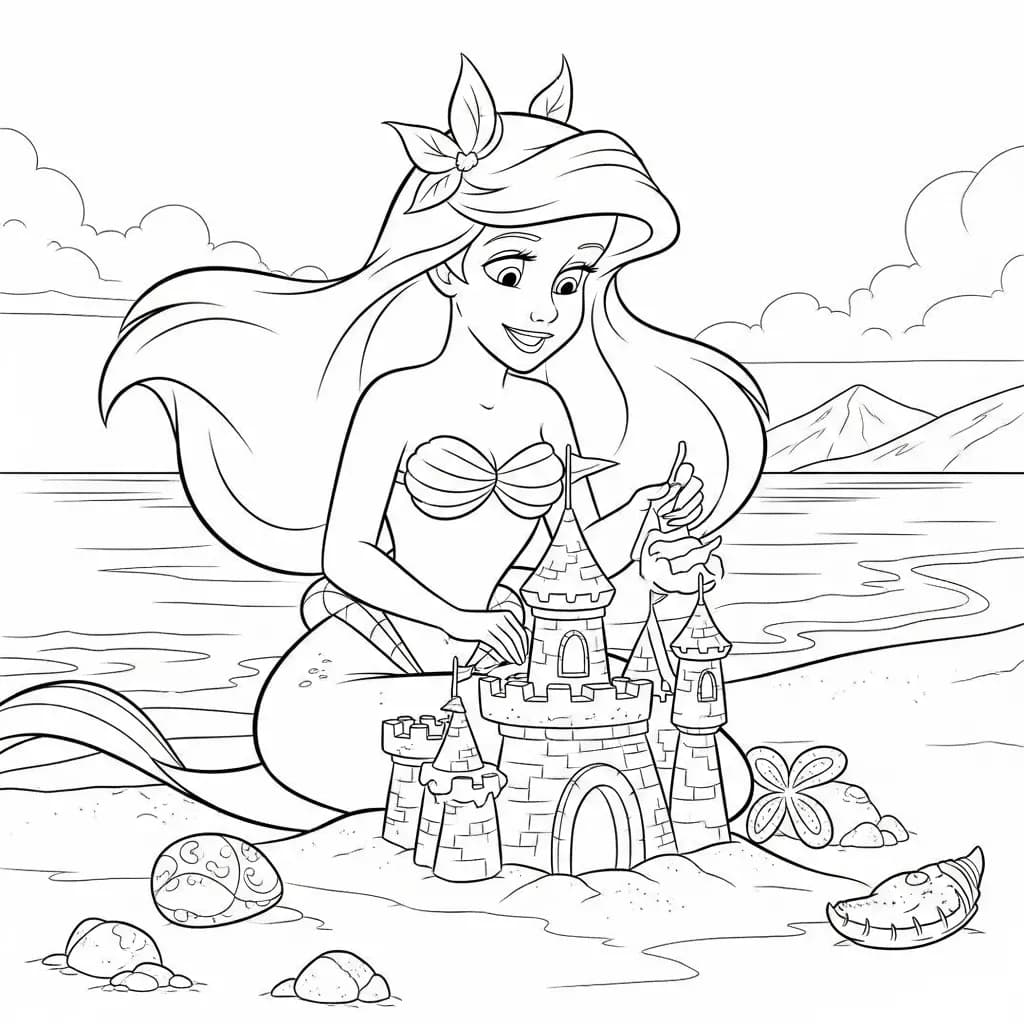 Desenhos da Ariel para Imprimir e Colorir