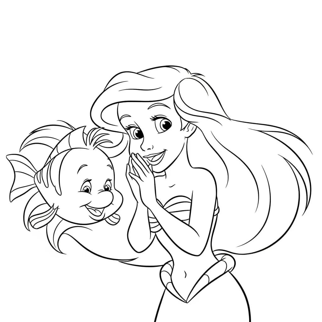 Desenhos da Ariel para Imprimir e Colorir