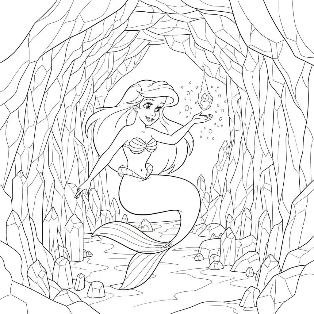 Desenhos da Ariel para Imprimir e Colorir