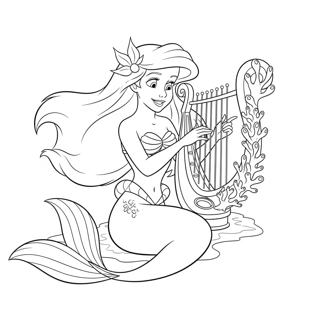 Desenhos da Ariel para Imprimir e Colorir
