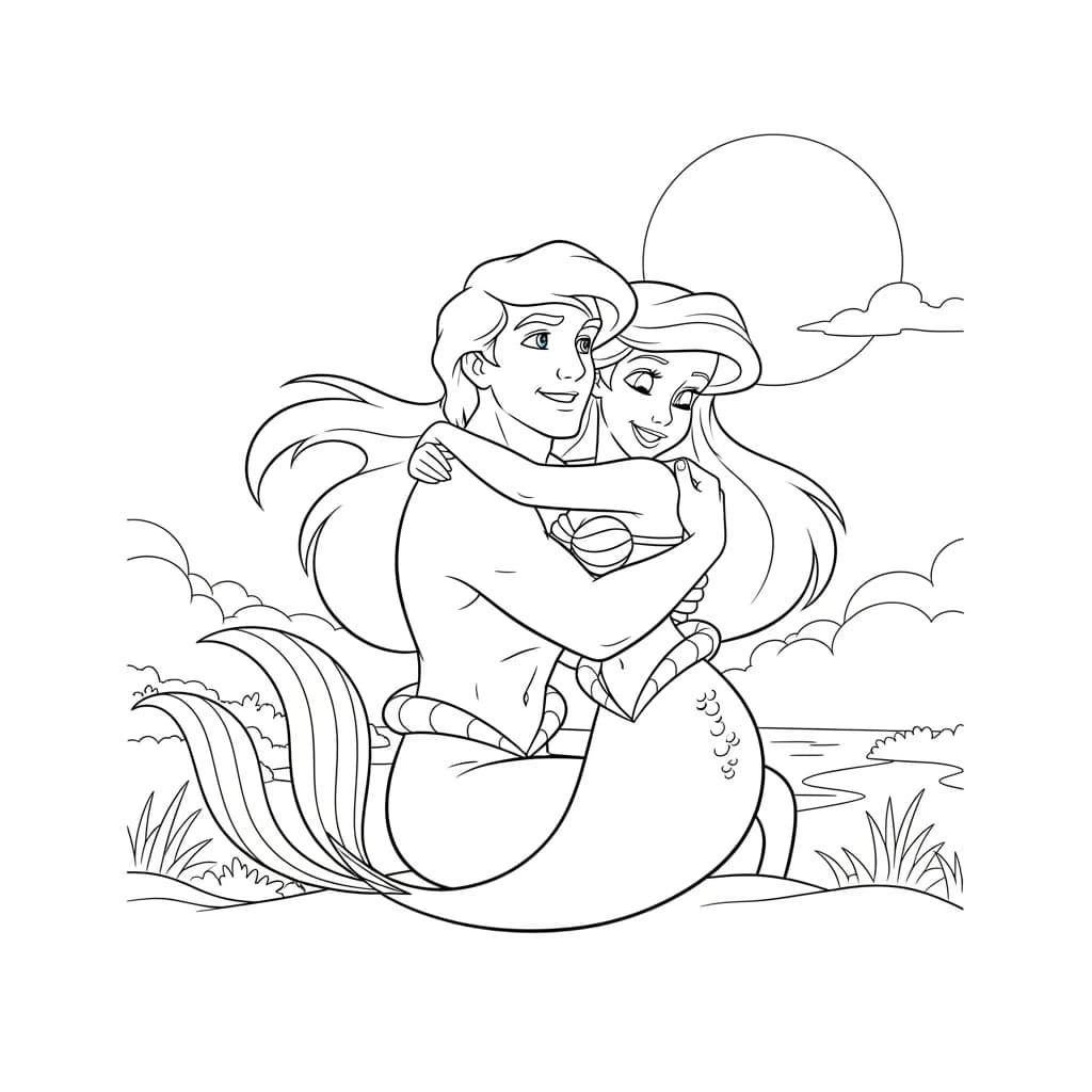 Desenhos da Ariel para Imprimir e Colorir