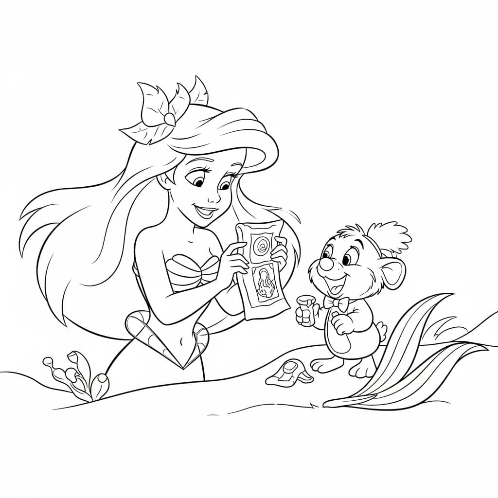 Desenhos da Ariel para Imprimir e Colorir