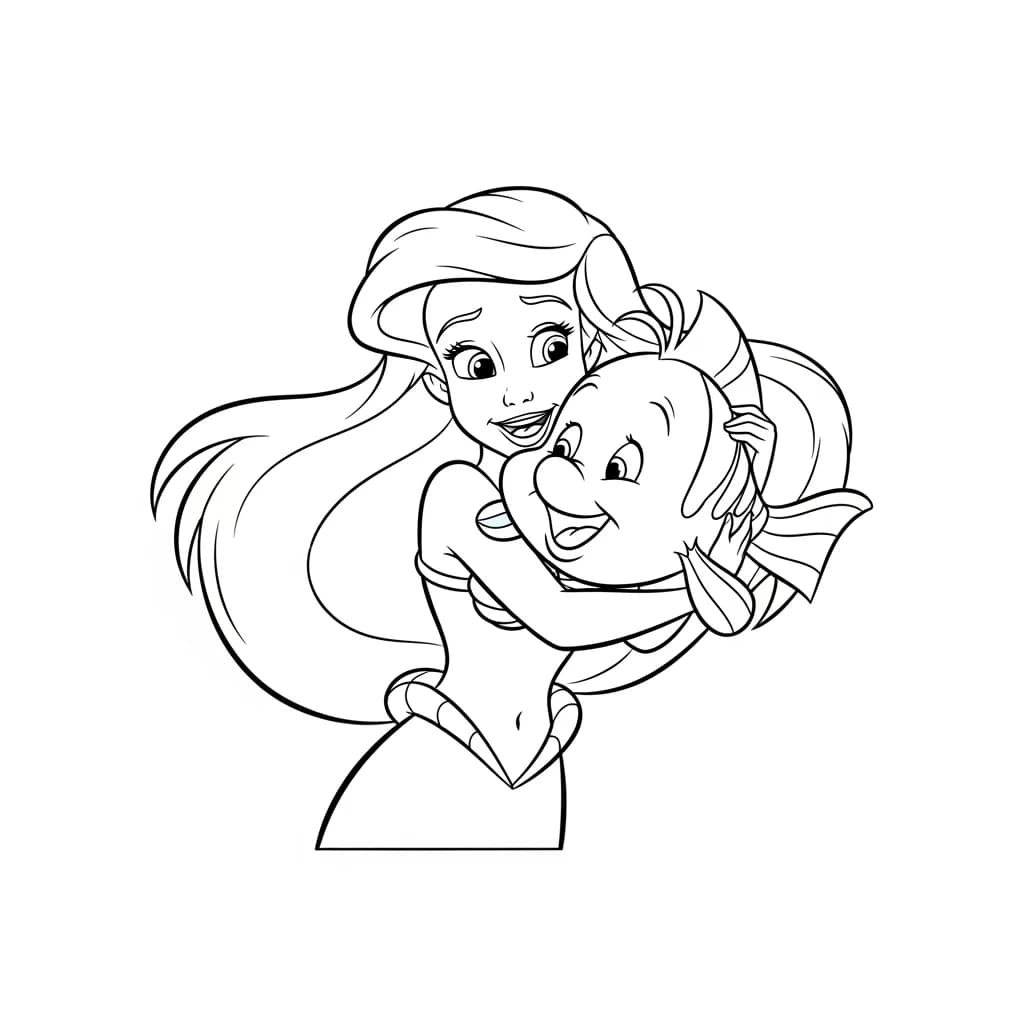 Desenhos da Ariel para Imprimir e Colorir