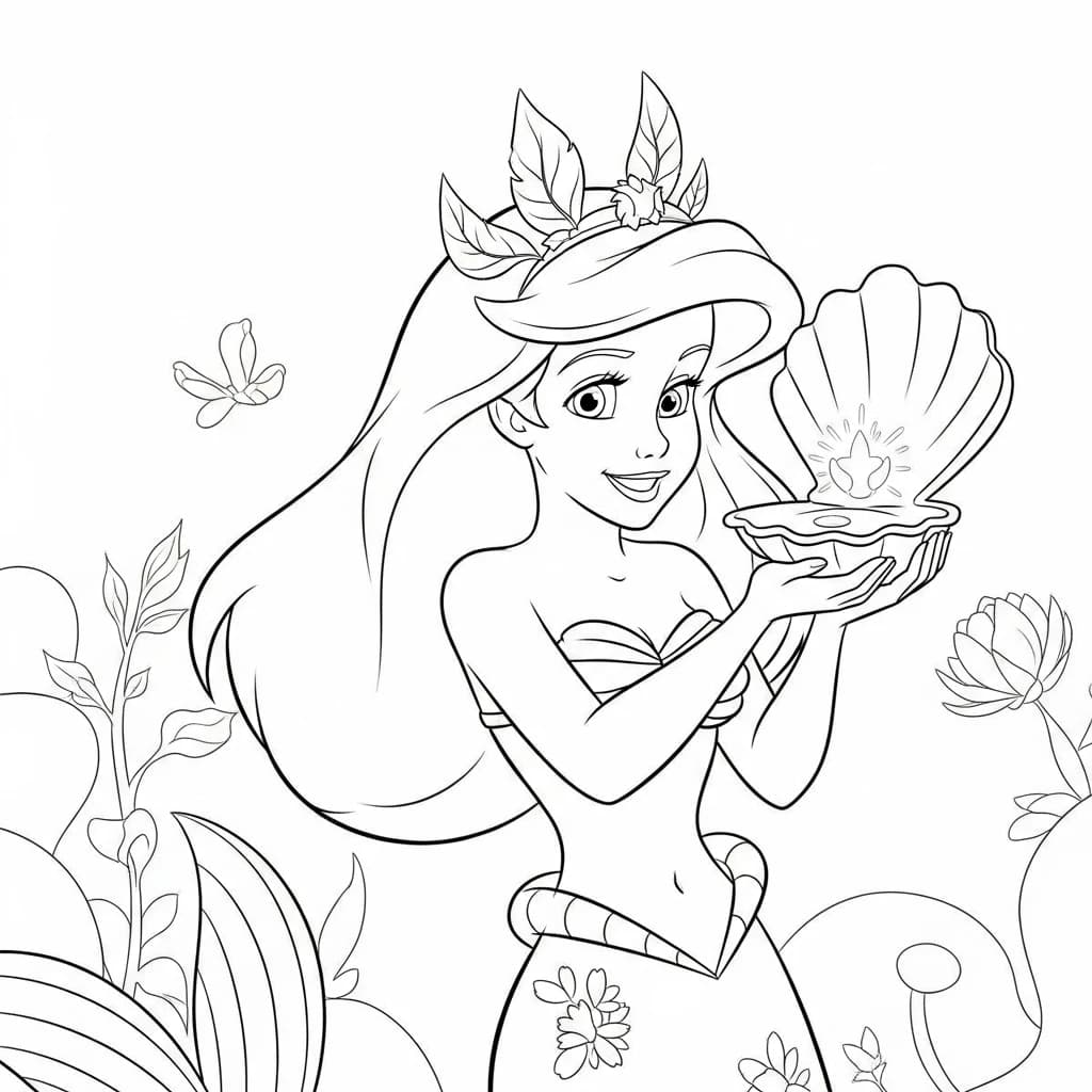 Desenhos da Ariel para Imprimir e Colorir