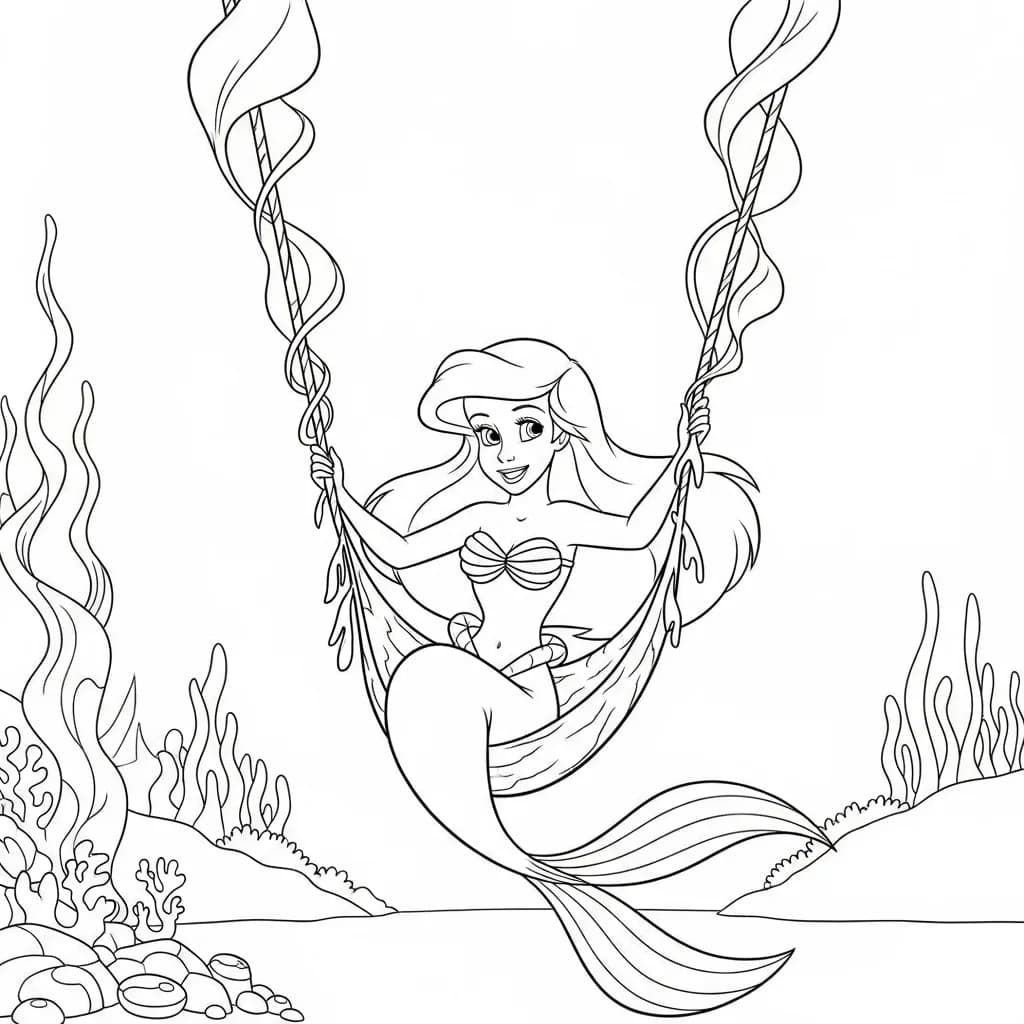 Desenhos da Ariel para Imprimir e Colorir