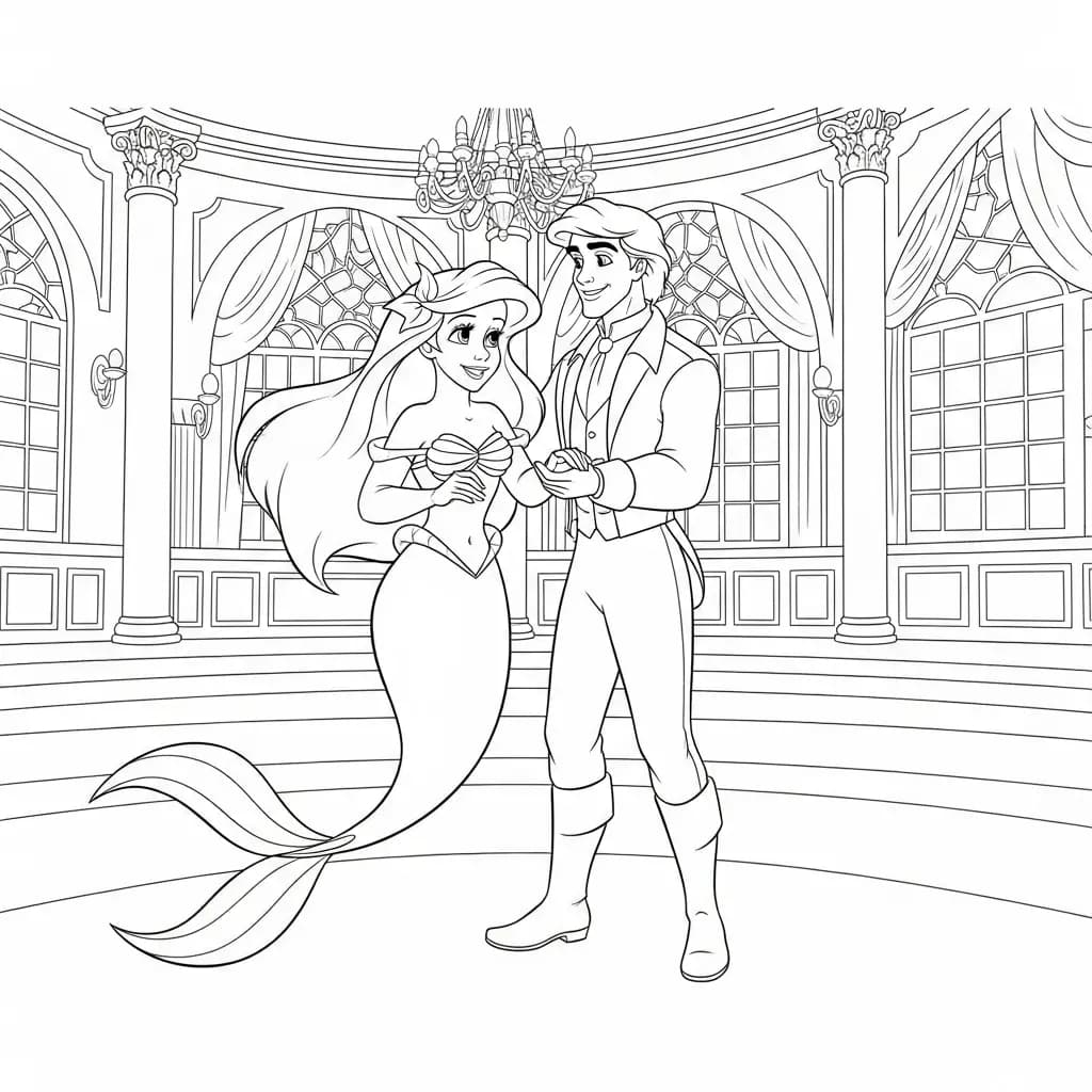 Desenhos da Ariel para Imprimir e Colorir
