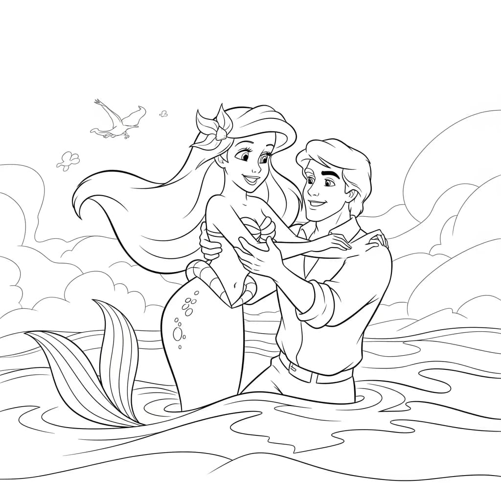 Desenhos da Ariel para Imprimir e Colorir