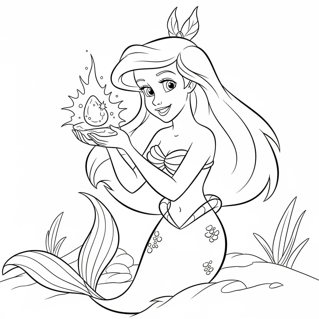 Desenhos da Ariel para Imprimir e Colorir