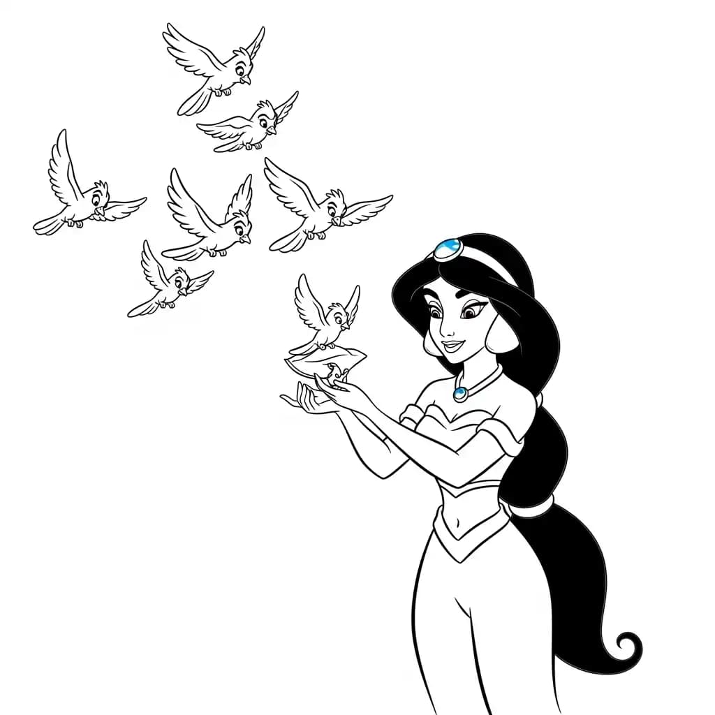 Desenhos da Jasmine para Colorir