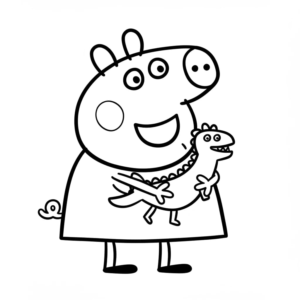 Desenho da Peppa Pig para colorir com fundo branco